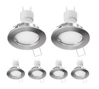 ledscom.de 6 pièces plafonnier encastré FERE cadre d'encastrement chromé mat GU10 PAR16 LED 450lm blanc