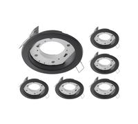 ledscom.de 6 pièces plafonnier encastré ZOBE, noir mat, rond, 107mm Ø, 1x GX53 max. 25W