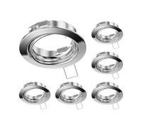 ledscom.de 6x cadre d'encastrement au plafond FERE, rond, pivotant, chrome brillant