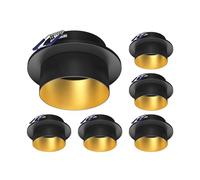 ledscom.de 6x cadre d'encastrement au plafond KRON, rond, noir/or mat