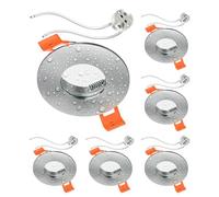 ledscom.de 6x cadre d'encastrement pour plafond de salle de bain ERID, pièce humide, salle de bain, IP44, rond, aluminium mat, douille GU5.3 incluse