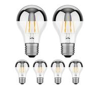ledscom.de 6x E27 ampoules LED, A60, blanc chaud (2700 K), 6 W, 667lm, miroir de tête (argent)
