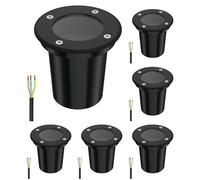 ledscom.de 6x lampes encastrées dans le sol BOLI pour l'extérieur, IP67, noir, rond, 108mm Ø, 1x GU10 max. 15W