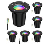 ledscom.de 6x lampes encastrées dans le sol BOLI pour l'extérieur, IP67, noir, rond, 108mm Ø incl. lampe LED RGB, smart 473lm