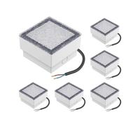 ledscom.de 6x LED encastrés de sol pavé CUS pour l'extérieur, IP67, carré, 10 x 10cm, bleu