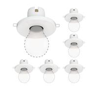 ledscom.de 6x plafonnier encastré TELA, porcelaine, blanc brillant, rond, 99mm Ø, 1x E27 max. 60W