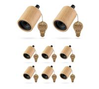 ledscom.de 8 douilles E27 KIVO en bois véritable, dispositif anti-traction, douilles pour suspensions à monter soi-même, 230 V CA, 60 W max.