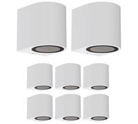 ledscom.de 8 pièces Applique ALSE pour l'extérieur, IP54, Downlight, blanc mat, ronde, 1x GU10 max. 35W