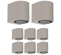 ledscom.de 8 pièces Applique ALSE pour l'extérieur, IP54, Downlight, gris mat, ronde, 1x GU10 max. 35W