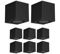 ledscom.de 8 pièces Applique ALSE pour l'extérieur, IP54, Downlight, noir mat, carré, 1x GU10 max. 35W