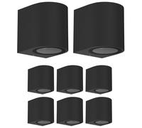 ledscom.de 8 pièces Applique ALSE pour l'extérieur, IP54, Downlight, noir mat, ronde, 1x GU10 max. 35W