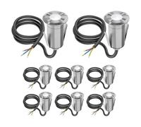 ledscom.de 8 pièces LED encastrées dans le sol GLOX pour l'extérieur, IP67, aluminium, rond, 35mm Ø, blanc, mat