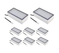 ledscom.de 8 pièces LED encastrées dans le sol pavé CUS pour l'extérieur, IP67, rectangulaire, 20 x 10cm, 2,8 W, 251lm, blanc chaud