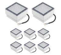 ledscom.de 8 pièces LED pavé encastré de sol CUS pour l'extérieur, IP67, carré, 10 x 10cm, blanc froid
