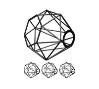 ledscom.de Abat-jour en forme de cage, 4 pièces, noir, E27 / E14, 160 mm de diamètre