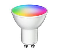 ledscom.de Ampoule GU10 LED RGB, PAR16, blanc chaud - blanc froid (2900-6200 K), 5,5 W, 473lm, 103°, Smart Home, WLAN, Alexa, mate