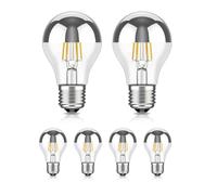 ledscom.de Ampoule LED E27 pour miroir de courtoisie, 6 LED, A60, 2600 K (blanc chaud), 399 lm, 4,3 W, 230 V - Ampoule « Silberkopf » - non dimmable