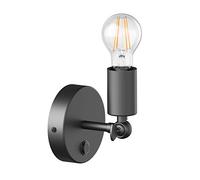 ledscom.de Applique E27 vintage FETRO avec interrupteur, noire, orientable, ampoule E27 incluse (blanc chaud, max. 963lm) gradation en 3 étapes