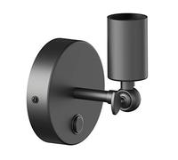 ledscom.de Applique FETRO, interrupteur, noir mat, rond, 1x E27 max. 60W