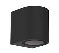 ledscom.de Applique murale ALSE Downlight pour l'extérieur, noir, aluminium, rond, ampoule LED GU10 incluse, 450lm blanc chaud