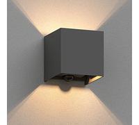 ledscom.de Applique murale CUBEL, détecteur de mouvement, pour l'extérieur, anthracite, IP65, Up