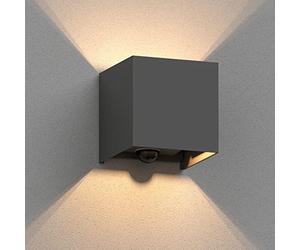 ledscom.de Applique murale CUBEL pour l'extérieur, IP65, up/downlight, détecteur de mouvement, anthracite mat, carrée, 1x G9 max. 10W