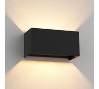 ledscom.de Applique murale CUBEL pour l'extérieur, IP65, up/downlight, noir mat, carré, 2x G9 max. 10W