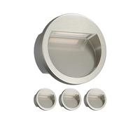 ledscom.de - Applique murale encastrable à 4 LED NOLA, spot encastré pour l'extérieur, IP54, aluminium brillant, Ø 105 mm, blanc chaud