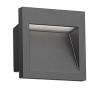 ledscom.de Applique murale encastrée LED NOLA, downlight pour l'extérieur, IP54, anthracite mat, 90 x 90mm, blanc chaud
