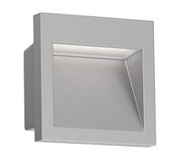 ledscom.de Applique murale encastrée LED NOLA, downlight pour l'extérieur, IP54, gris mat, 90 x 90mm, blanc chaud
