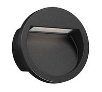 ledscom.de Applique murale encastrée LED NOLA, downlight pour l'extérieur, IP54, noir mat, 105mm Ø, blanc chaud