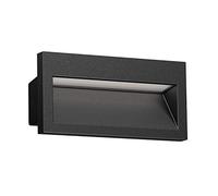 ledscom.de Applique murale encastrée LED NOLA, downlight pour l'extérieur, IP54, noir mat, 140 x 70mm, blanc chaud