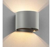 ledscom.de Applique murale RUNEL pour l'extérieur, IP65, up/downlight, gris mat, rond, 1x G9 max. 10W