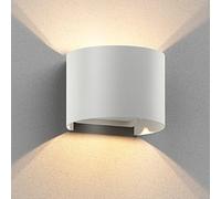 ledscom.de Applique RUNEL pour extérieur, blanc, IP65, Up & Downlight + lampe LED 501lm, blanc chaud