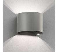 ledscom.de Applique RUNEL pour extérieur, gris, IP65, Up & Downlight + lampe LED 596lm, blanc