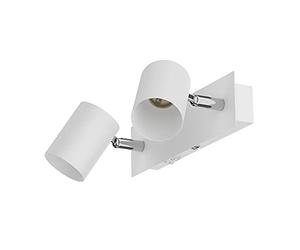 ledscom.de Applique WAIKA, 2 flammes, interrupteur, blanc mat, carré, 2x GU10 max. 60W