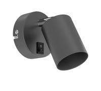 ledscom.de Applique WAIKA, interrupteur, anthracite mat, ronde, 1x GU10 max. 60W