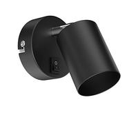 ledscom.de Applique WAIKA, interrupteur, noir mat, ronde, 1x GU10 max. 60W