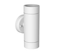 ledscom.de Applique WEDO pour l'extérieur, IP44, up/downlight, blanc mat, ronde, 2x GU10 max. 35W