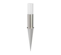 ledscom.de Borne d'éclairage GROPO avec piquet de terre, pour l'extérieur, chromé, 41cm, ampoule E27 incluse, 471lm, blanc extra-chaud