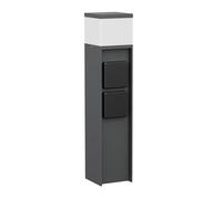 ledscom.de Borne d'éclairage PODEL pour l'extérieur, IP44, 39 cm, anthracite, 1x G9 max. 10W, 2 prises de courant