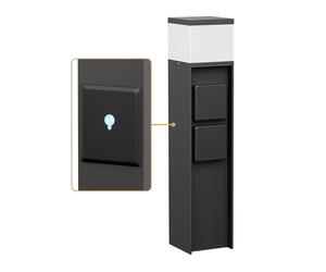 ledscom.de Borne d'éclairage PODEL pour l'extérieur, Smart Home, 39cm, noir, 2 prises de courant, ampoule G9 incluse, 501lm, blanc chaud