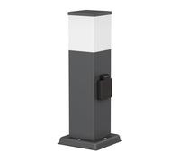 ledscom.de Borne d'éclairage POLLY pour l'extérieur, 35cm, anthracite, prise de courant, ampoule G9 incluse, 596lm, blanc