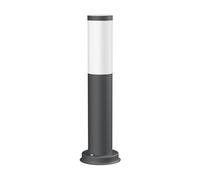 ledscom.de Borne d'éclairage PORU anthracite pour l'extérieur, ronde, 39 cm, ampoule E27 incluse, classe d'efficacité énergétique A, givrée (blanc chaud, 4W, 935lm)