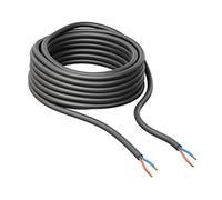 ledscom.de Câble d'extérieur, 25 m, noir, 2 x 1 mm², H05RN-F