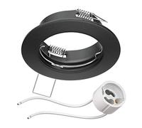 ledscom.de Cadre de montage au plafond FERE Cadre de montage noir mat (LED/Halogène/GU10/MR16/PAR16/50mm) incl. douille GU10