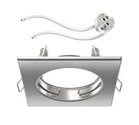 ledscom.de Cadre de montage au plafond RIR Cadre de montage chromé mat angulaire (LED/Halogène/MR16/50mm) incl. douille GU5.3