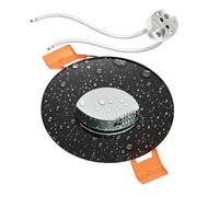 ledscom.de Cadre de plafond pour salle de bain ERID, pièce humide, salle de bain, IP44, rond, noir mat, douille GU5.3 incluse