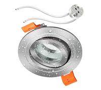 ledscom.de Cadre de plafond pour salle de bain ERID, pièce humide, salle de bain, IP44, rond, orientable, aluminium mat, douille GU5.3 incluse