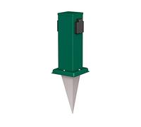 ledscom.de Colonne de Prises de Jardin Polly avec Piquet de Terre pour l'extérieur, IP44, 2-Fois, Vert, carré, 27cm